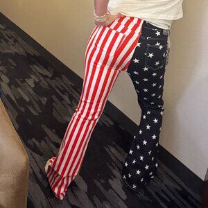 KDF Woman's High Waisted American Flag Jean